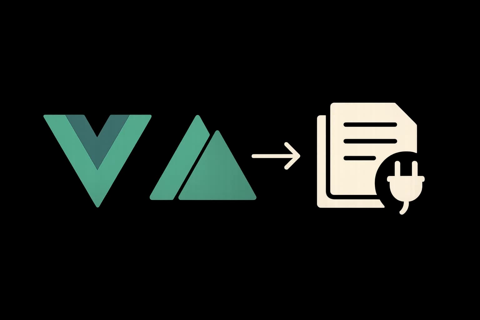 Vue and Nuxt logos connected to a content API icon, representing a headless CMS integration